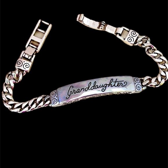 Brighton Granddaughter ID Bracelet.  Rare and Retired.  Silver plated ID - Picture 1 of 6